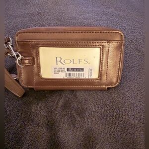 Rolfs Bronze Leather-Look Wristlet with ID Window